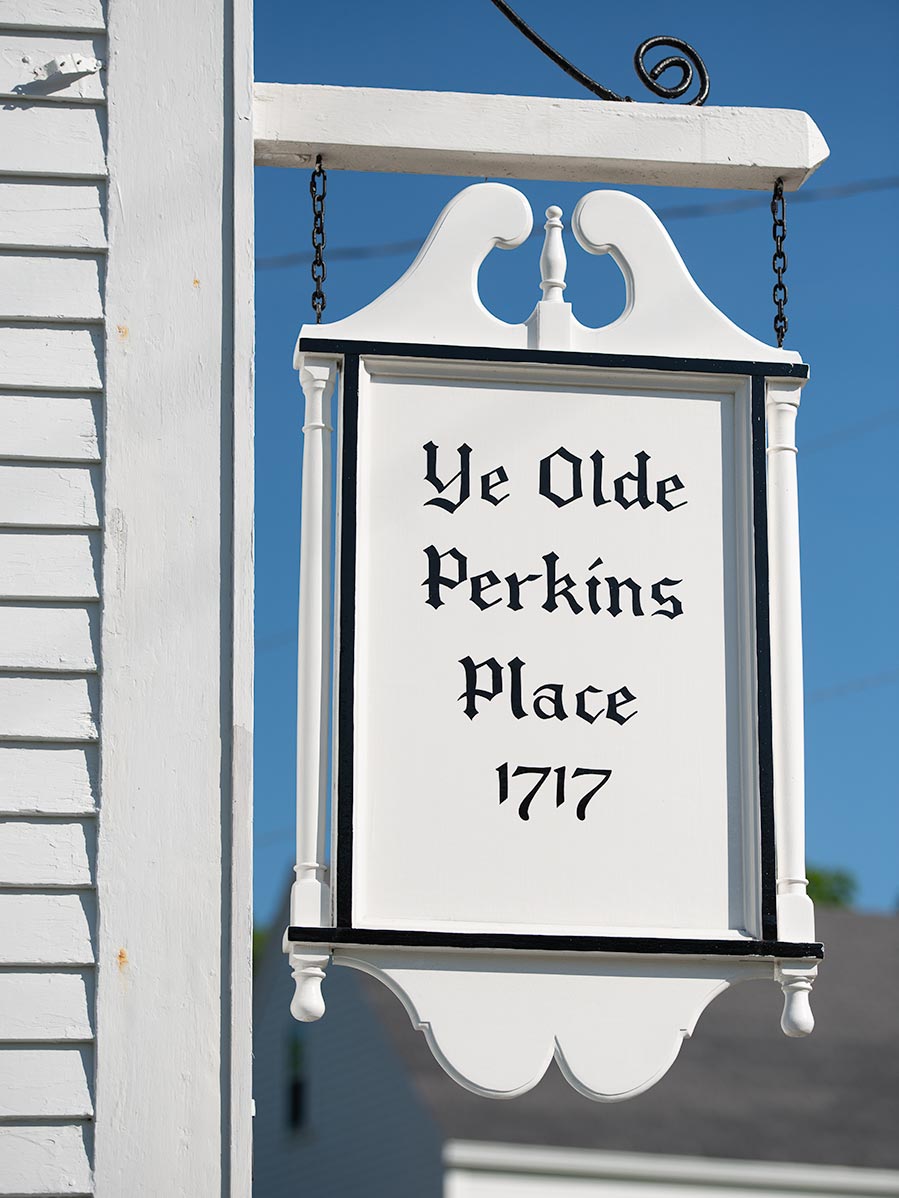 Ye Old Perkins Place sign fully restored