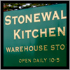 The Stonewall Kithen Warehouse Store in Rochester, NH is made from metalboard and gold vinyl.