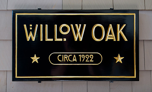 Willow Oak - circa 1922 with carved stars - arts and crafts style