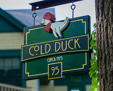 cold duck circa 1973 with humerous duck wearing hat at top center